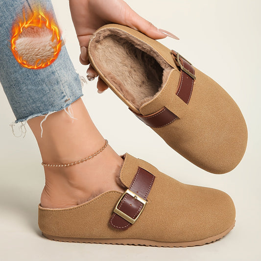Women's Loafers & Flats – Plush Lined Platform for Cold Weather – Brown option – main product image