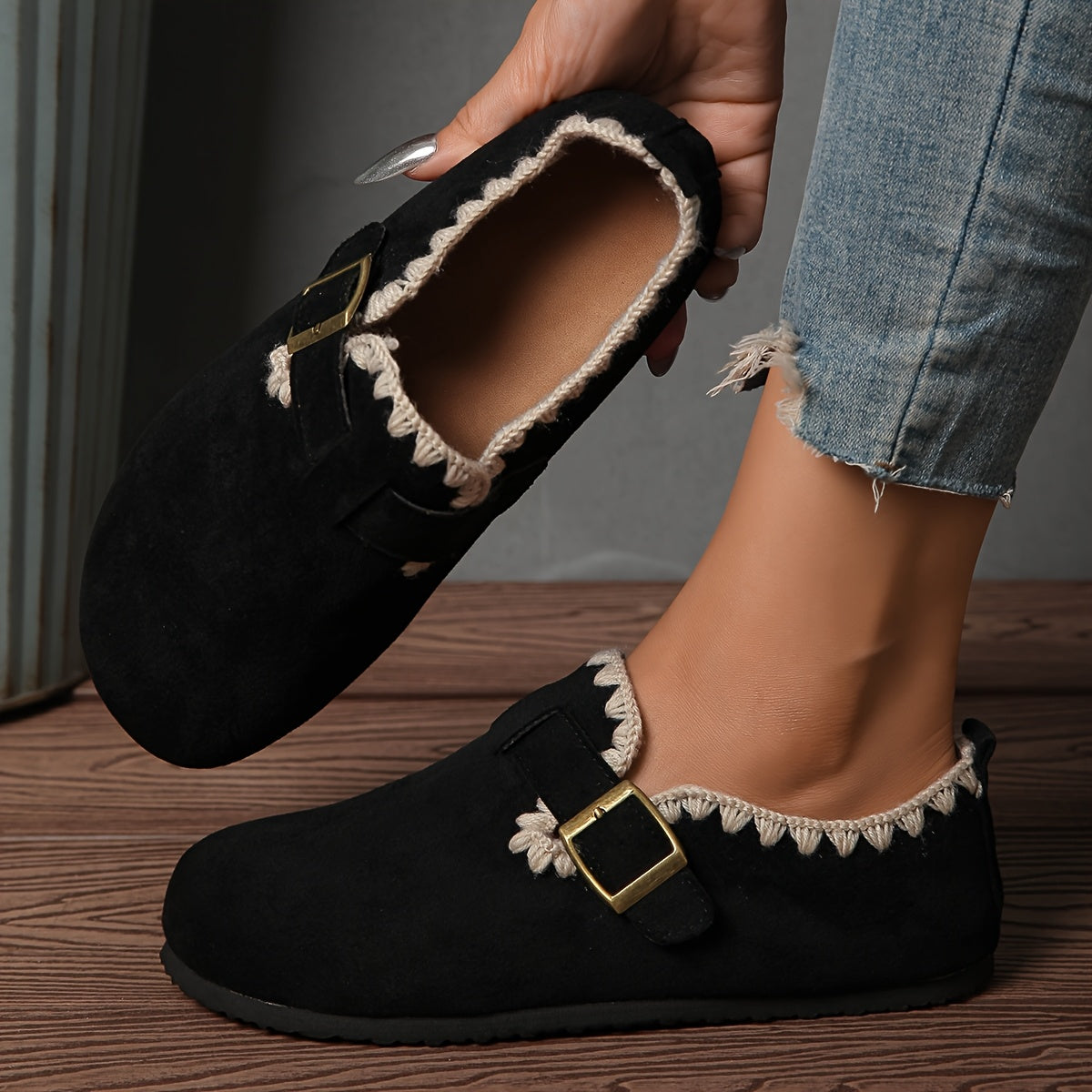 Women's Loafers & Flats – Wide Toe Box Breathable Mesh for Outdoor & – Black option – view 3