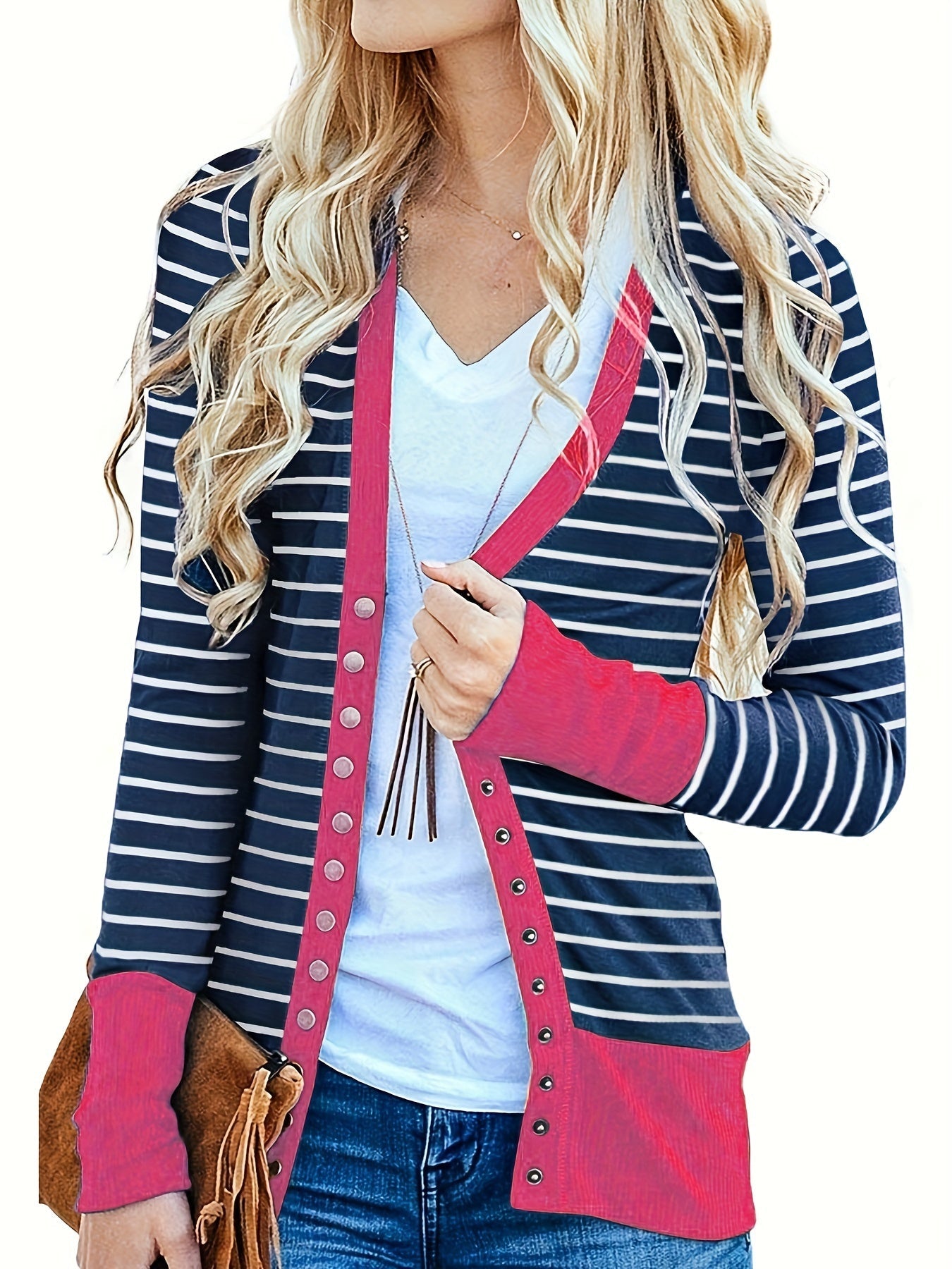 Women's Longline Button-Front Cardigan – Black option – view 2