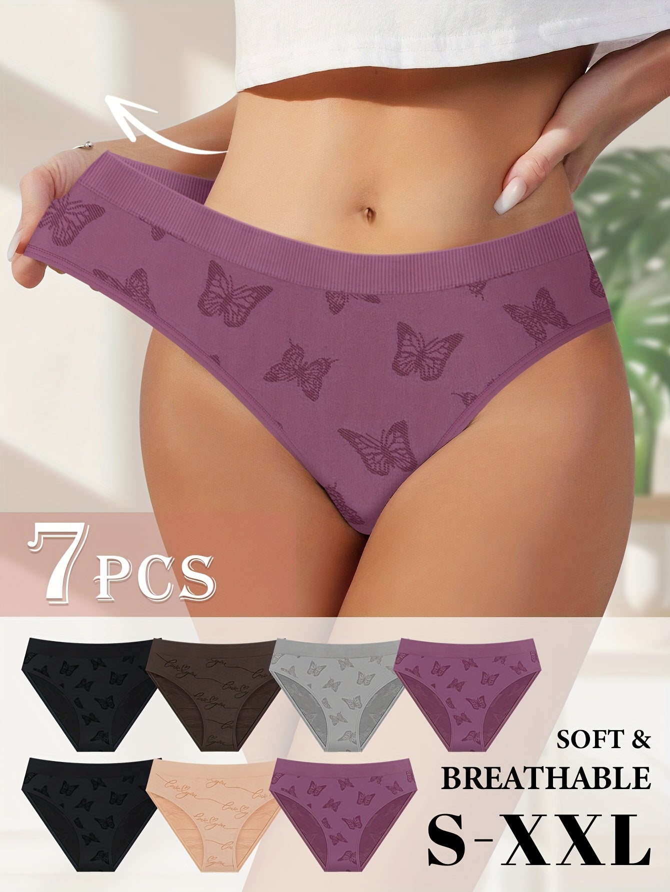 Women's Low-Rise Briefs - Butterfly Print Everyday Comfort – view 5