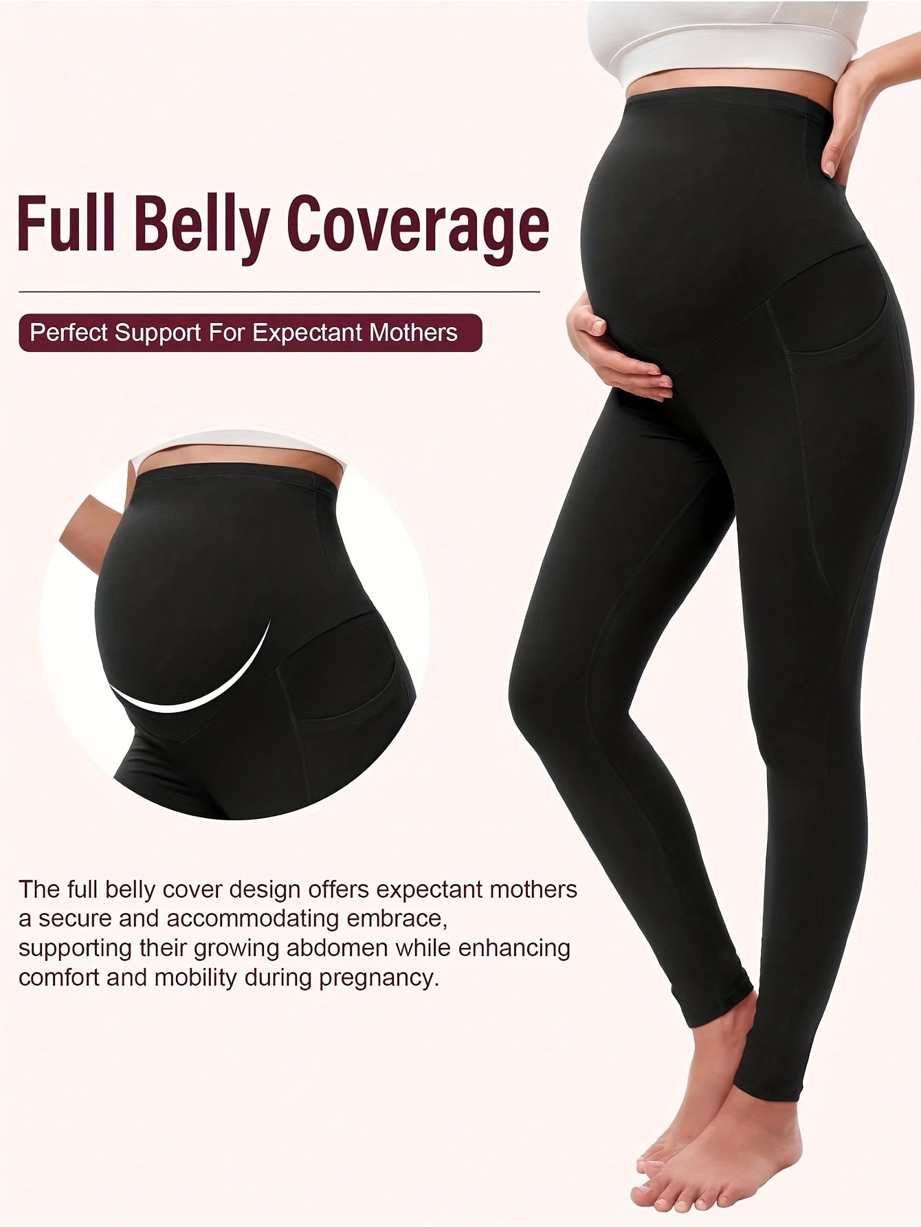Women's Maternity Leggings - High-Waist Fit detail view