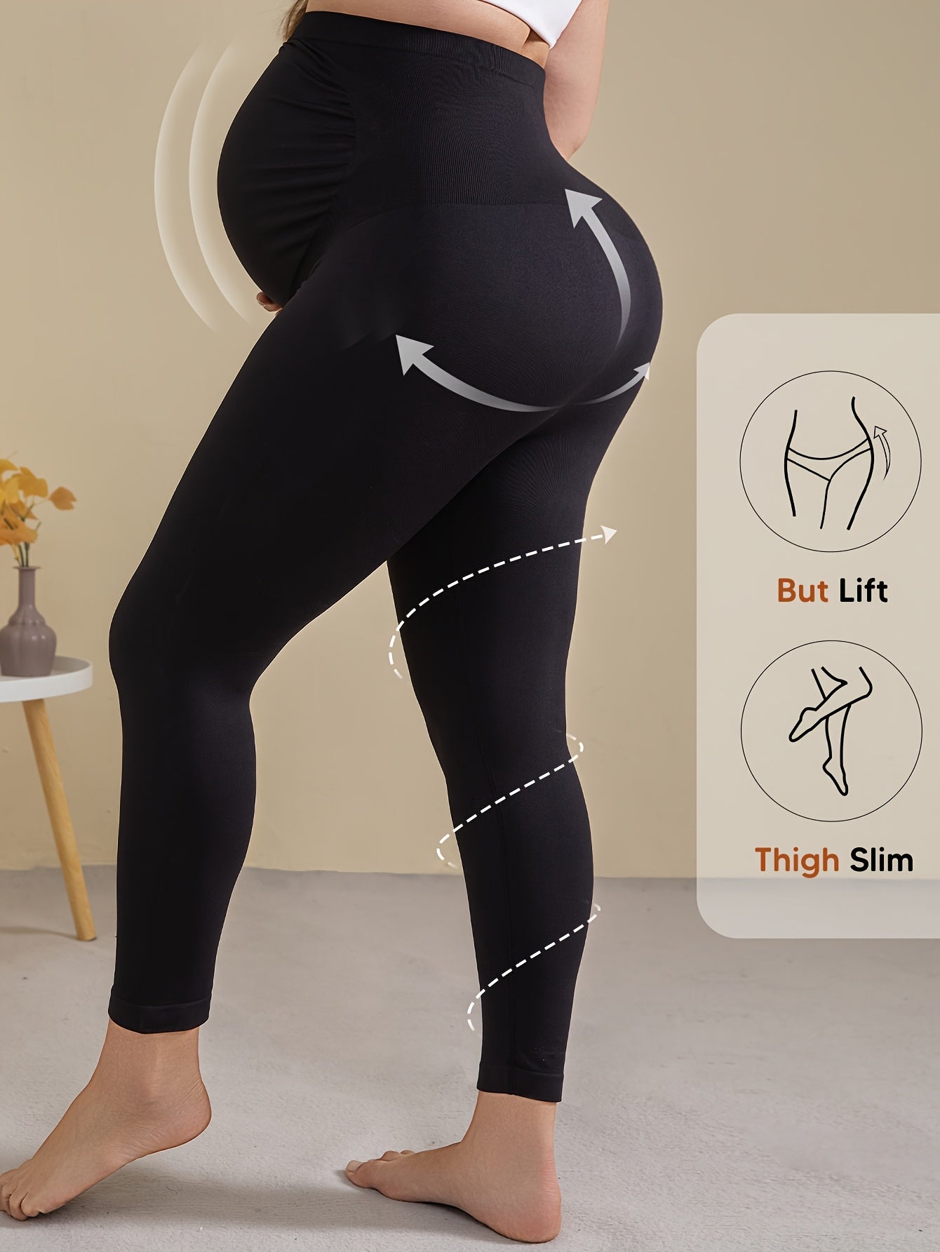 Women's Maternity Leggings - Mid-Rise Stretch Fit detail view
