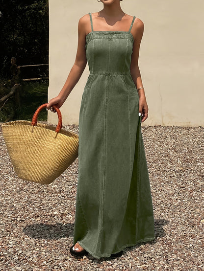 Women's Maxi Casual Dress - Sleeveless detail view