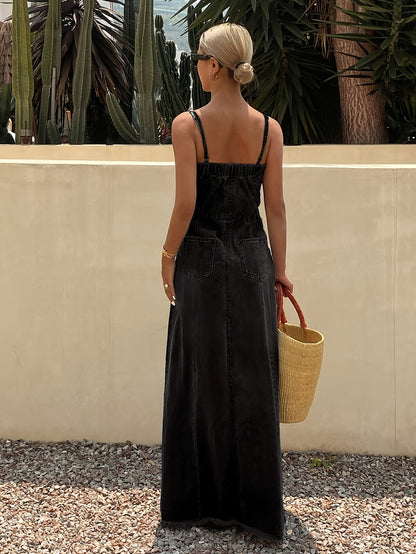 Women's Maxi Casual Dress - Sleeveless detail view