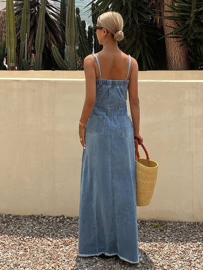 Women's Maxi Casual Dress - Sleeveless detail view