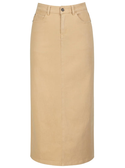 Women's Maxi Denim Skirt - Mid-Rise Solid Color – main product image