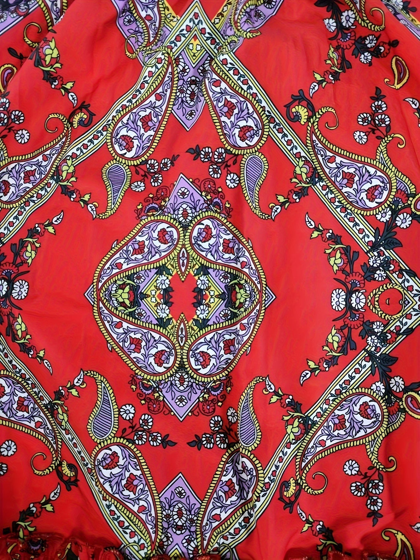 Women's Maxi Skirt - Paisley Print detail view