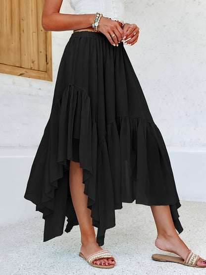 Women's Maxi Skirt - Solid Color – Purple option – view 4