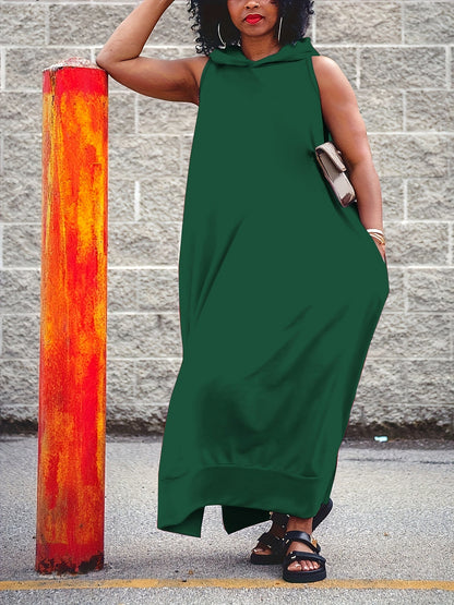 Women's Maxi Skirt - Solid Color Slit Detail detail view