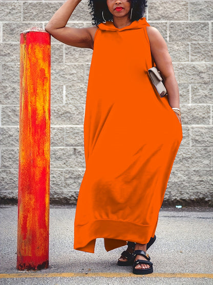 Women's Maxi Skirt - Solid Color Slit Detail detail view