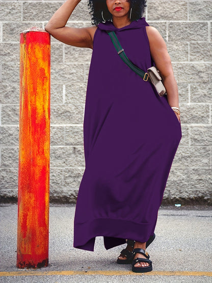 Women's Maxi Skirt - Solid Color Slit Detail detail view