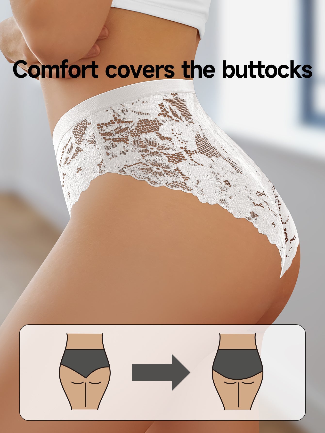 Women's Mid-Rise Briefs - Lace Everyday Comfort – Colorway 11749 – view 7