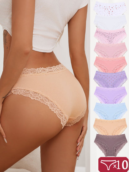 Women's Mid-Rise Briefs - Lace Everyday Comfort – Mixed colors Underwear – main product image