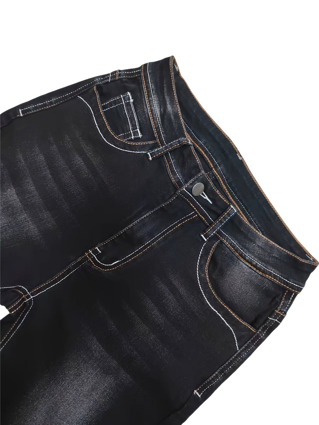 Women's Mid-Rise Flare Jeans - Black Embroidered – view 10