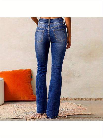 Women's Mid-Rise Flare Jeans - Light Blue detail view