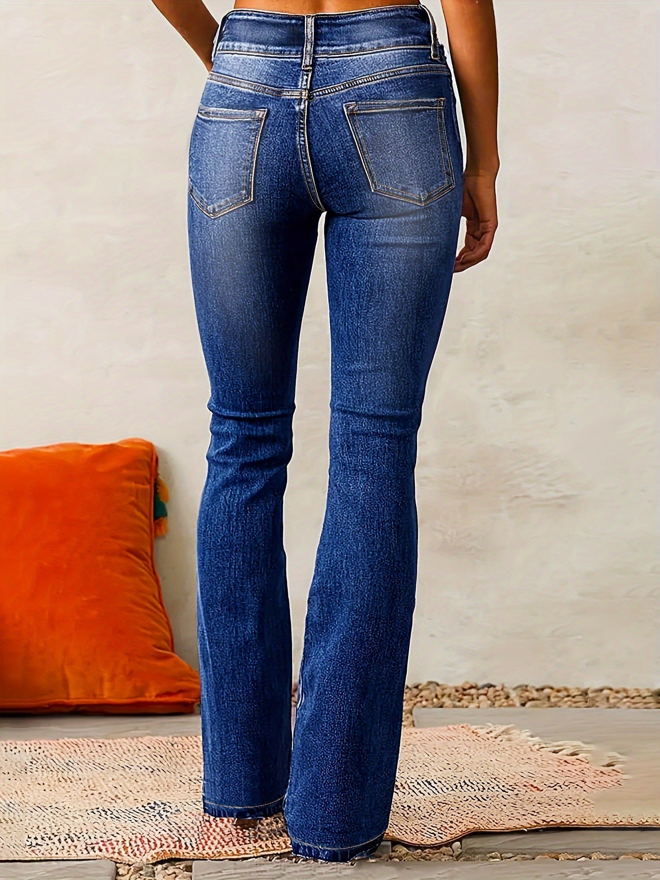 Women's Mid-Rise Flare Jeans - Light Blue detail view