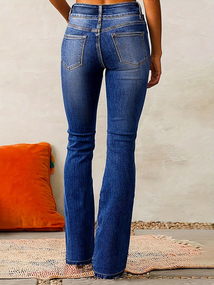Women's Mid-Rise Flare Jeans - Light Blue detail view