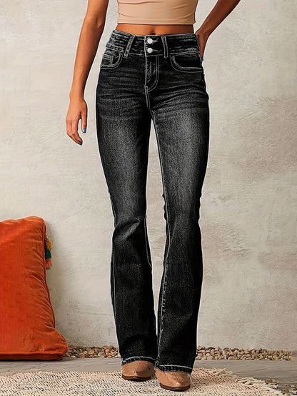 Women's Mid-Rise Flare Jeans - Light Blue detail view