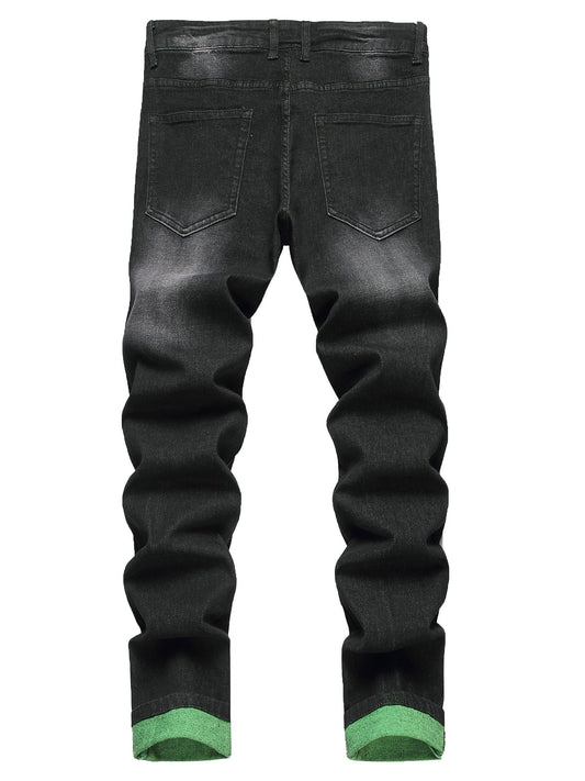Women's Mid-Rise Jeans - Black Distressed Stretch – main product image