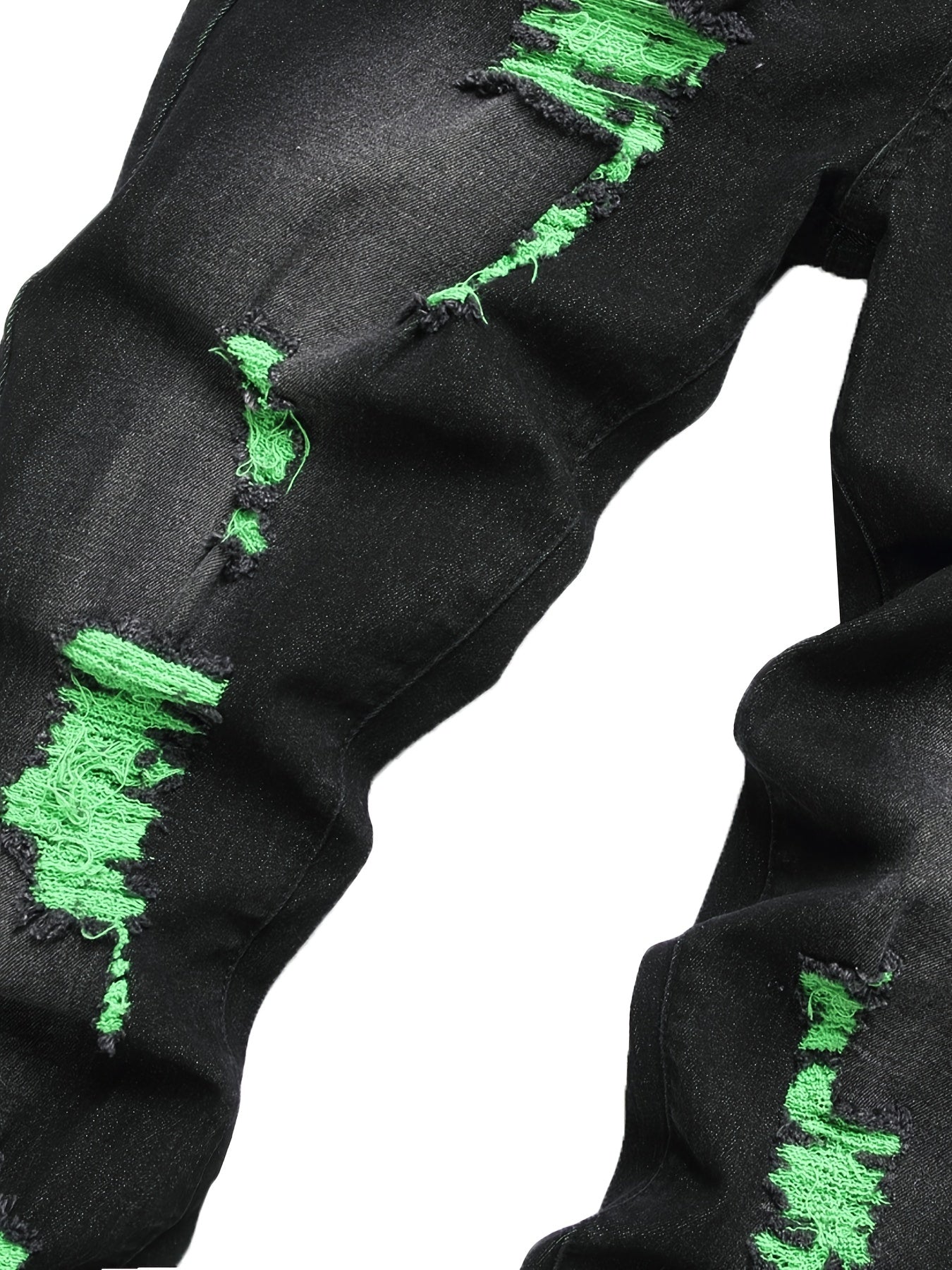 Women's Mid-Rise Jeans - Black Distressed Stretch – view 3