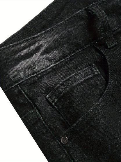 Women's Mid-Rise Jeans - Black Distressed Stretch – view 9