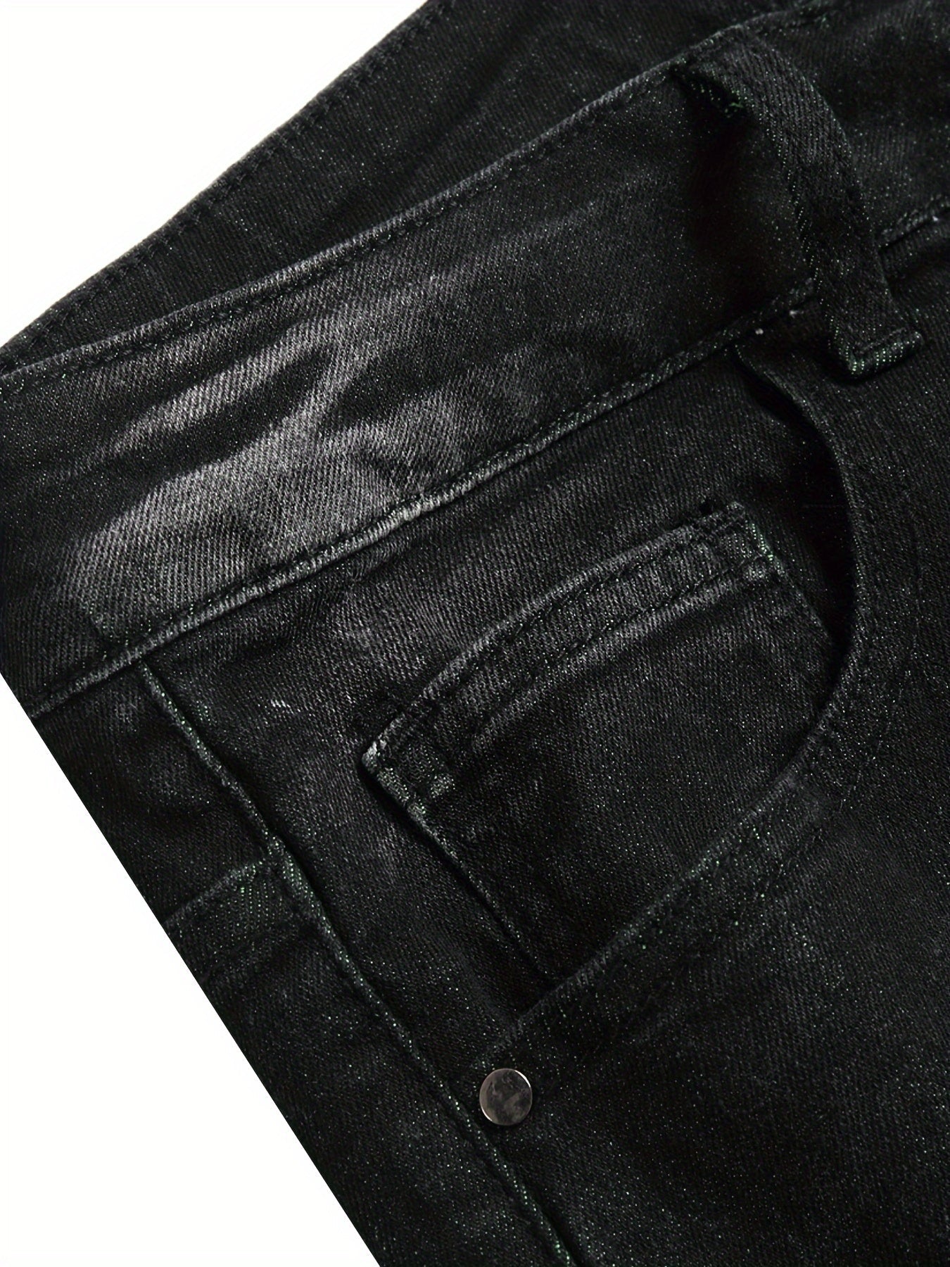 Women's Mid-Rise Jeans - Black Distressed Stretch – view 14