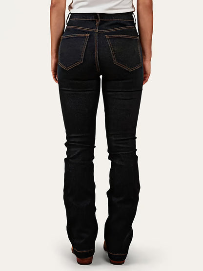 Women's Mid-Rise Jeans - Black Pocket Detail Stretch detail view
