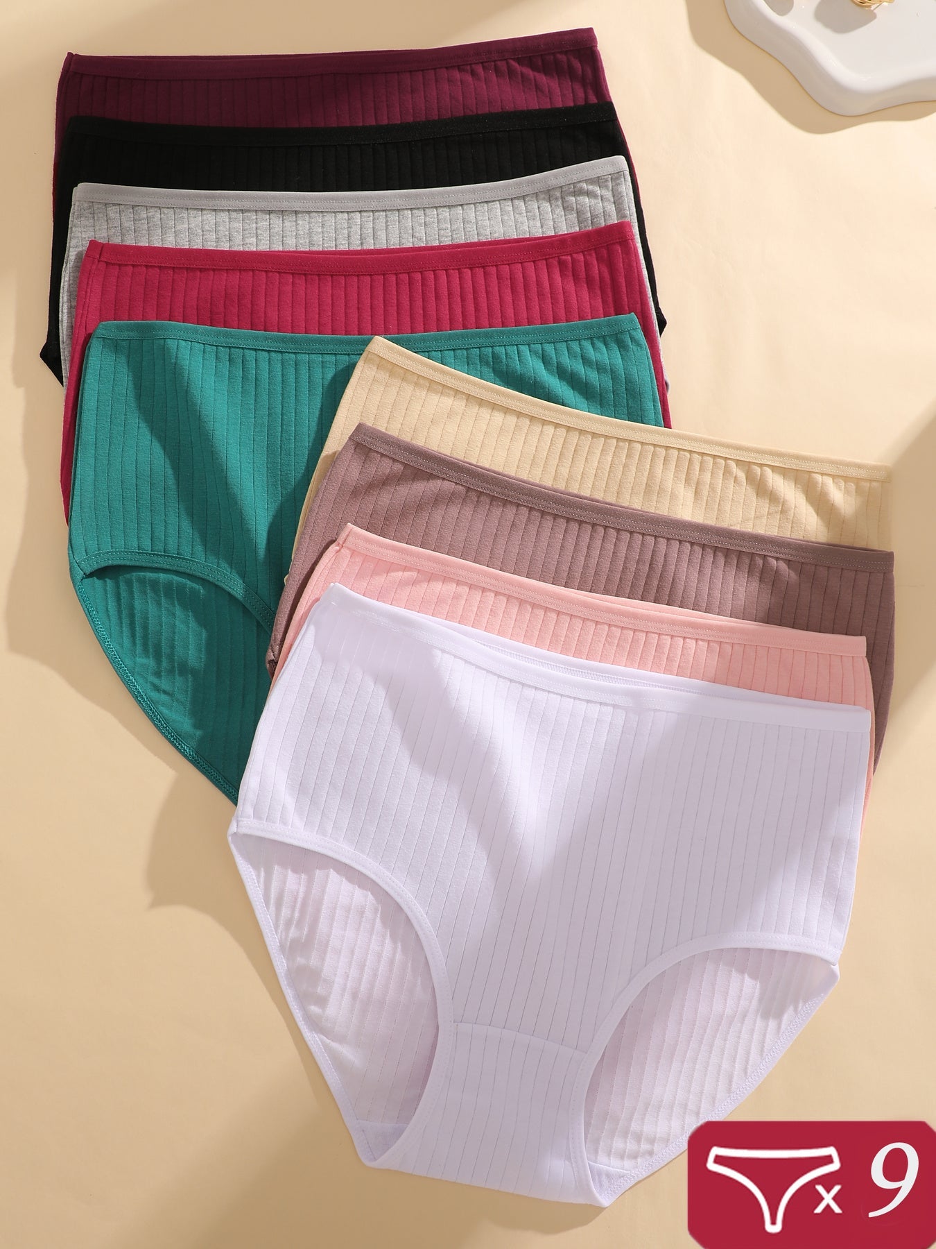 Women's Mid-Rise Seamless Briefs - Ribbed Everyday Comfort – view 7