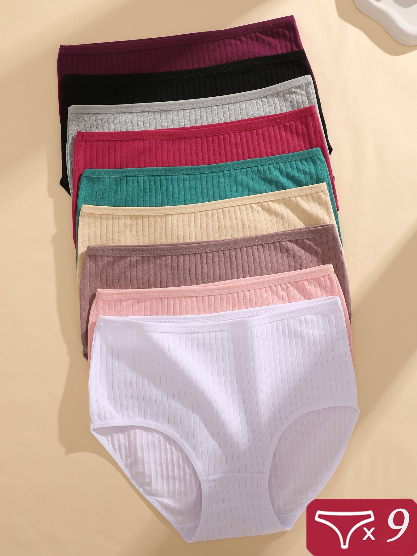 Women's Mid-Rise Seamless Briefs - Ribbed Everyday Comfort – view 9