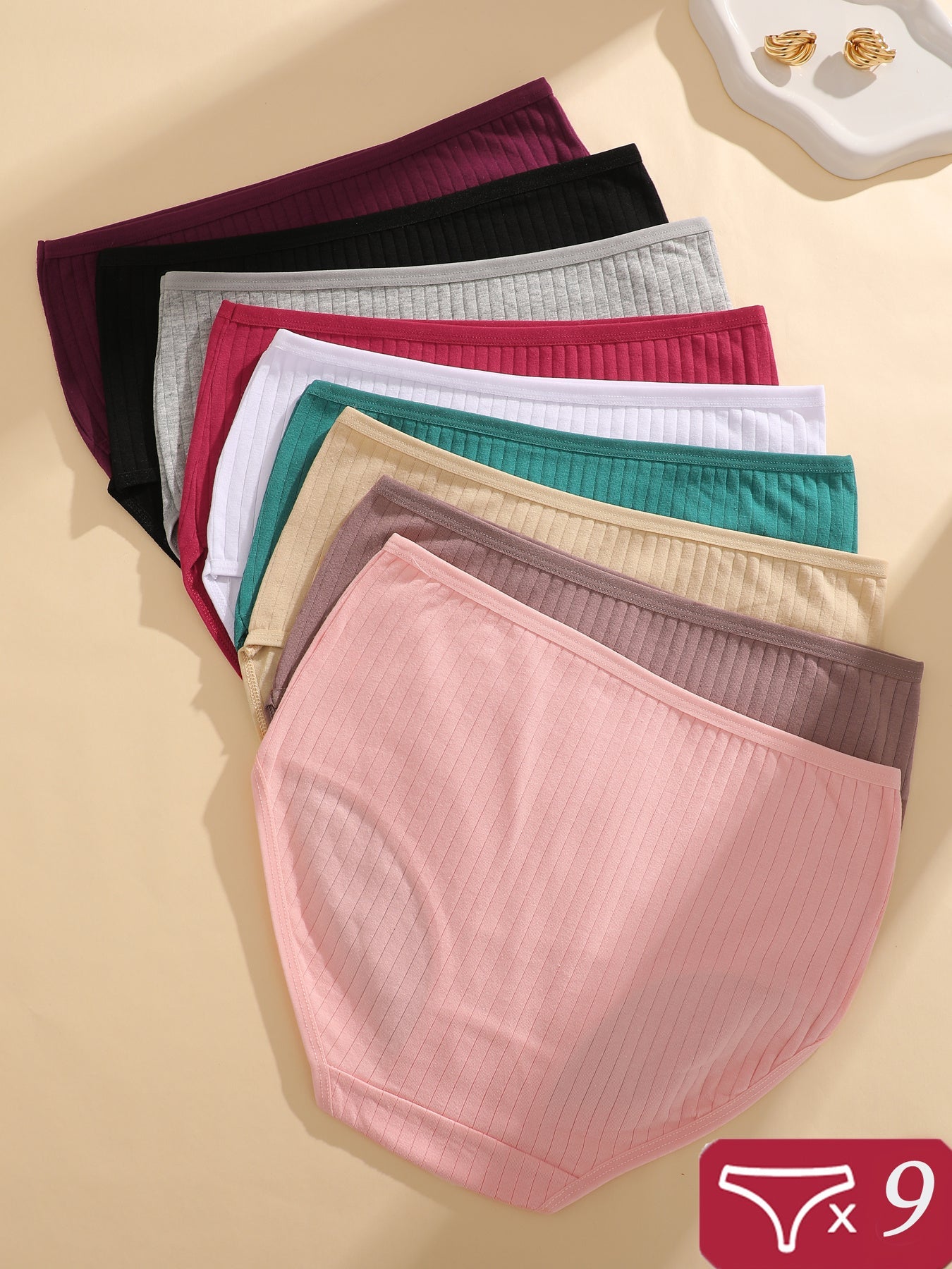 Women's Mid-Rise Seamless Briefs - Ribbed Everyday Comfort – view 14