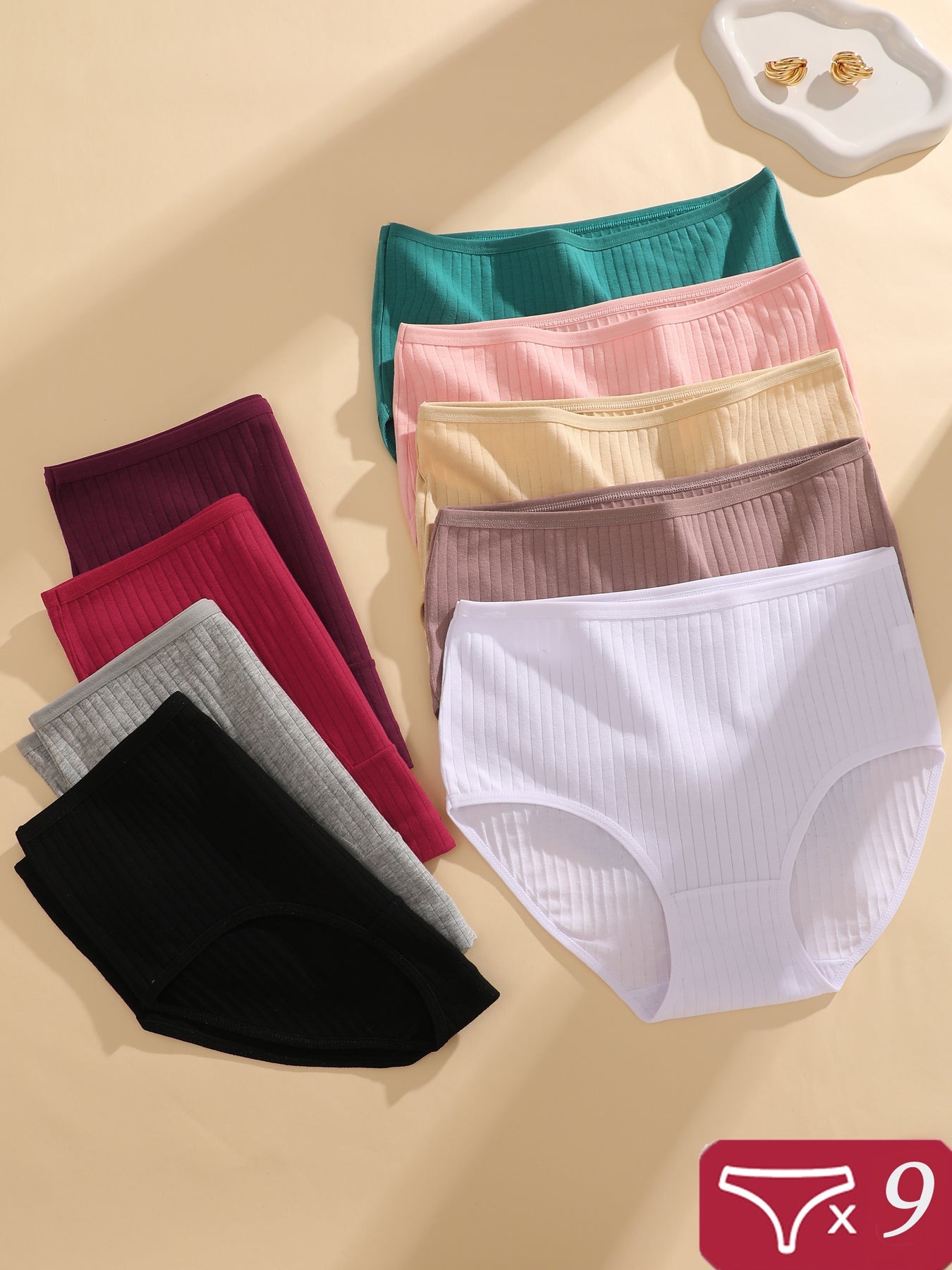 Women's Mid-Rise Seamless Briefs - Ribbed Everyday Comfort – view 16