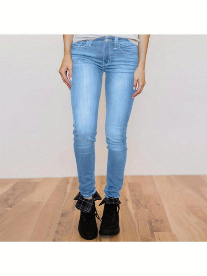 Women's Mid-Rise Skinny Jeans - Black Pocket Detail Stretch detail view