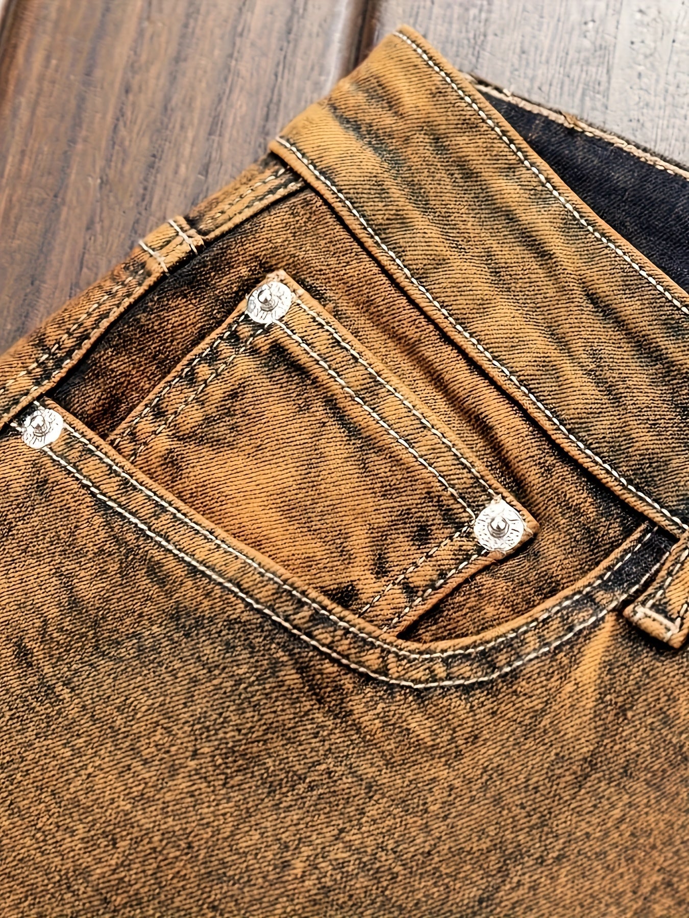 Women's Mid-Rise Skinny Jeans - Dark Brown Pocket Detail – view 7