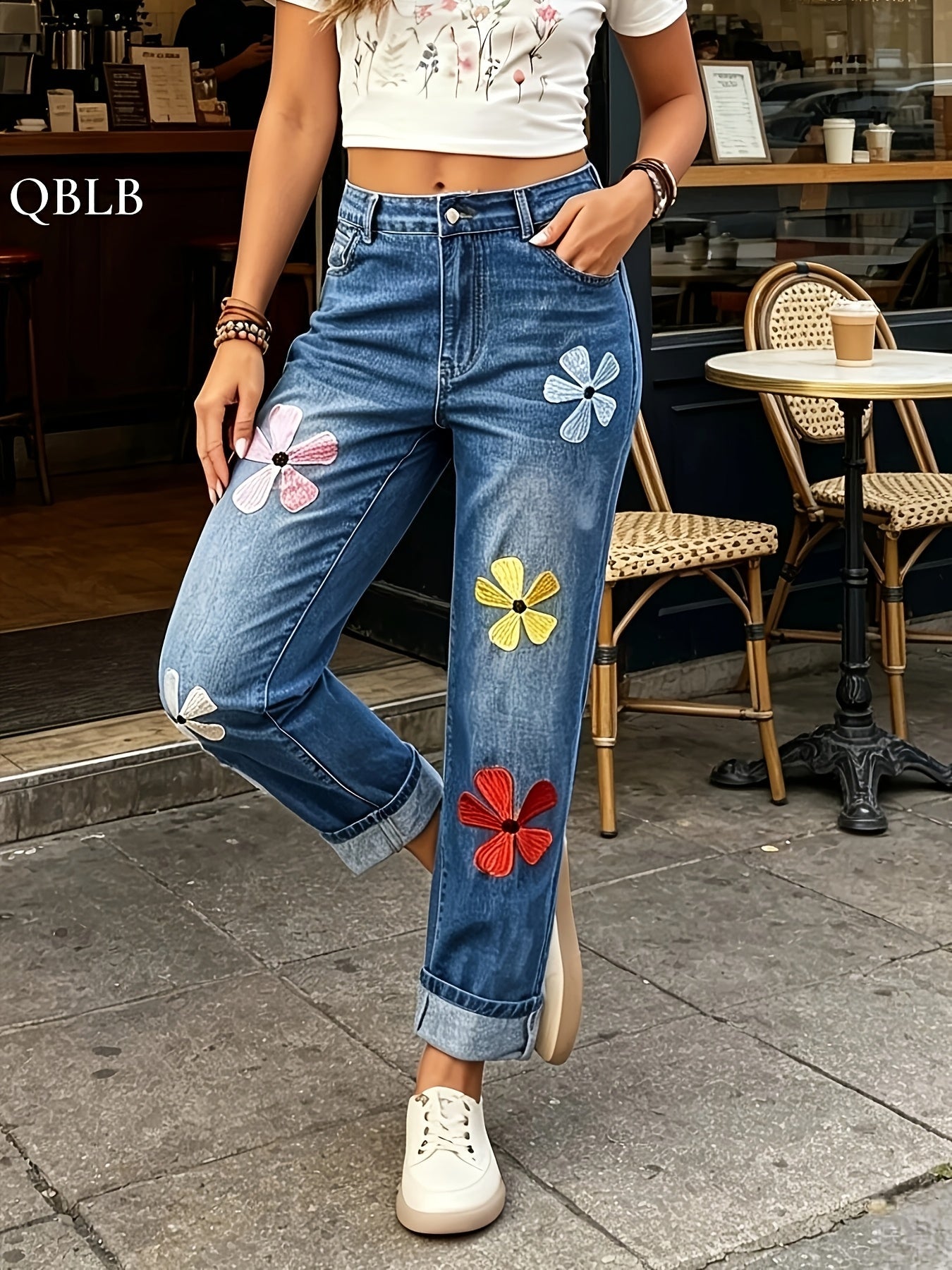 Women's Mid-Rise Skinny Jeans - Light Blue detail view