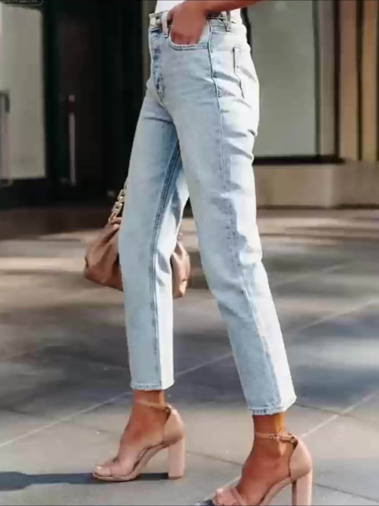 Women's Mid-Rise Skinny Jeans - Light Blue Casual detail view