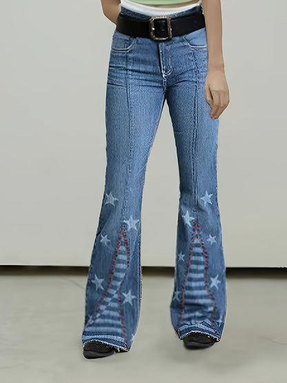 Women's Mid-Rise Skinny Jeans - Royal Blue Patchwork detail view