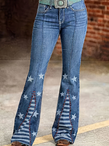 Women's Mid-Rise Skinny Jeans - Royal Blue Patchwork detail view