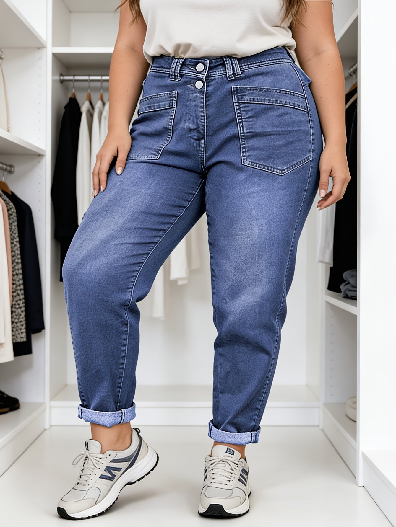 Women's Mid-Rise Straight Leg Jeans - Brown Pocket Detail – view 6