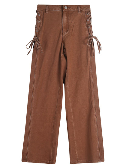 Women's Mid-Rise Wide Leg Jeans - Blue Stretch detail view
