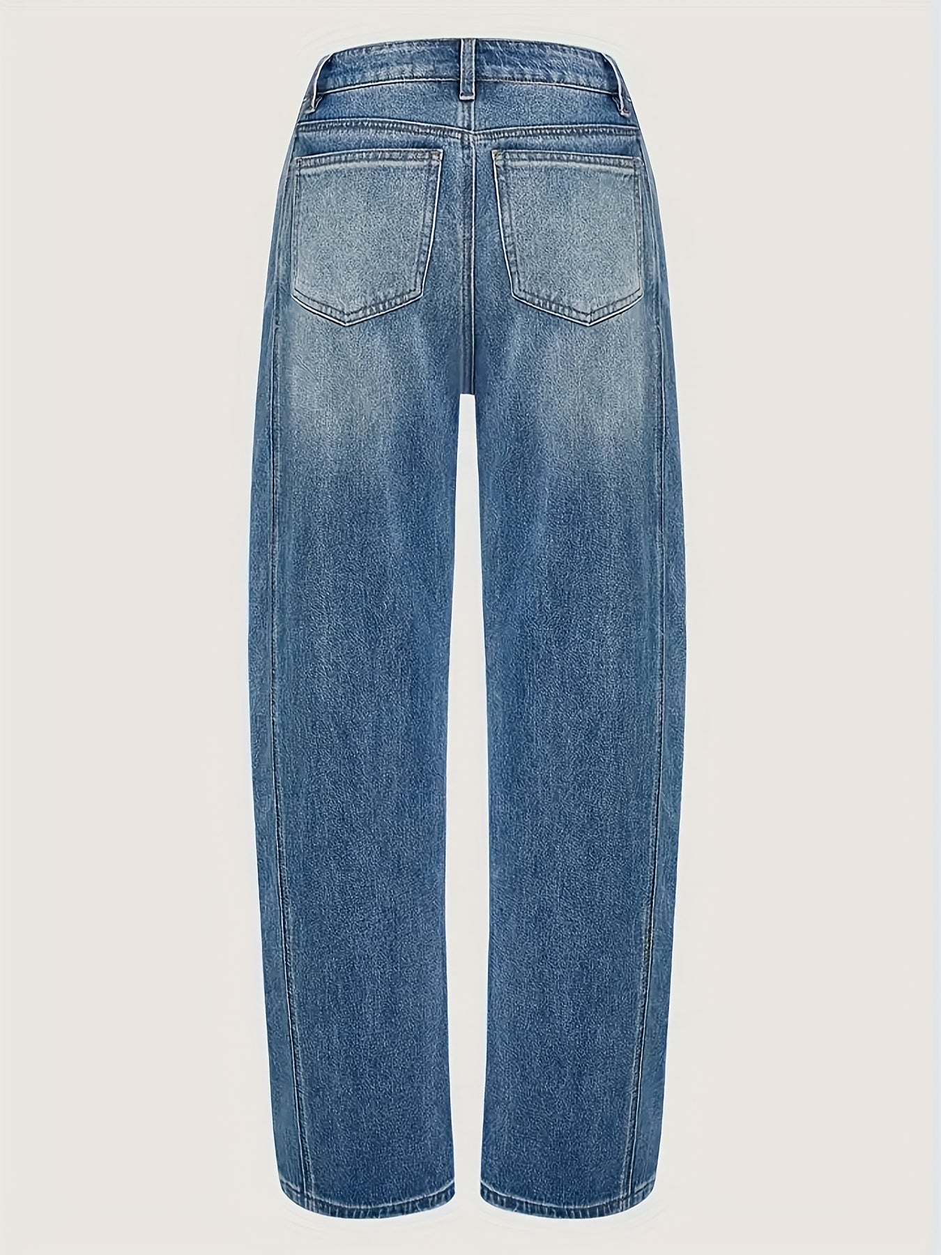 Women's Mid-Rise Wide Leg Jeans - Medium Blue Vintage Wash Stretch detail view