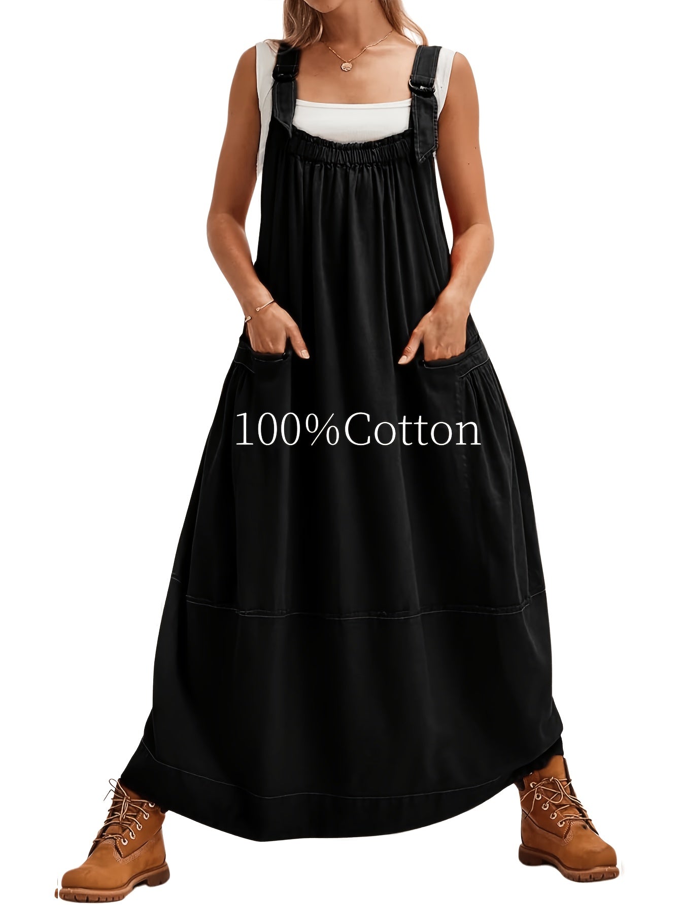 Women's Midi Dress - Solid Color detail view