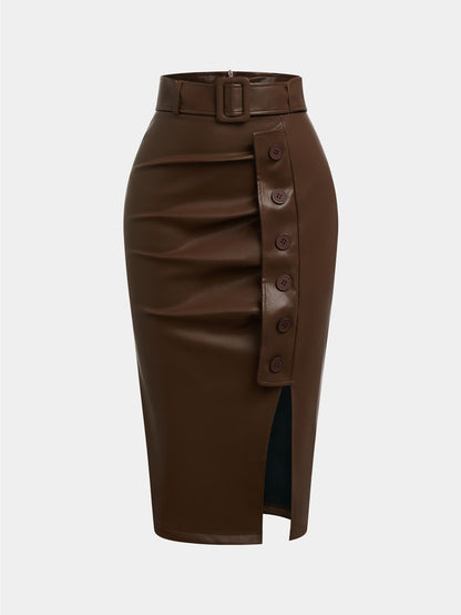 Women's Midi Pencil Skirt - High-Waist detail view