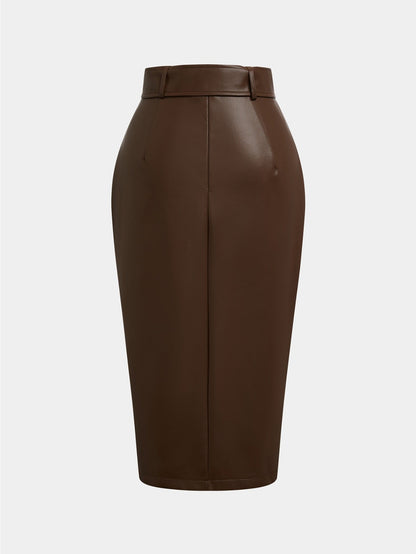 Women's Midi Pencil Skirt - High-Waist detail view