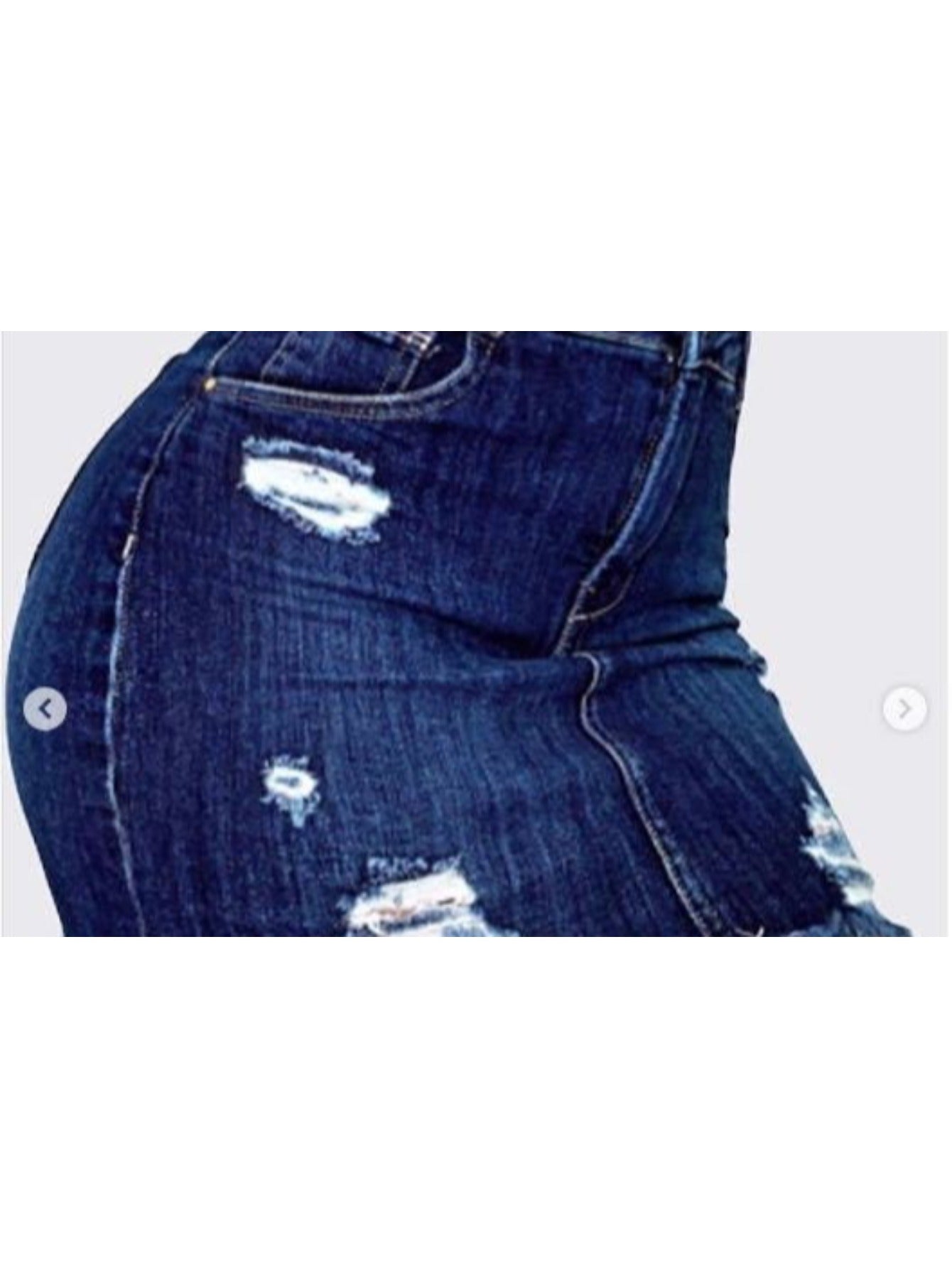 Women's Mini Denim Skirt - High-Waist Solid Color Dark Blue detail view