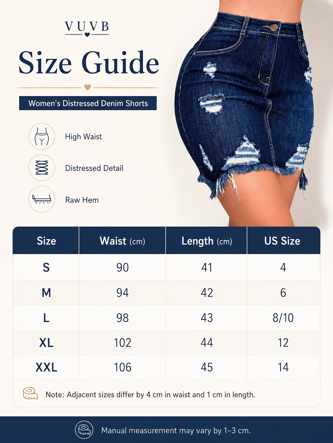 Women's Mini Denim Skirt - High-Waist Solid Color Deep Blue detail view