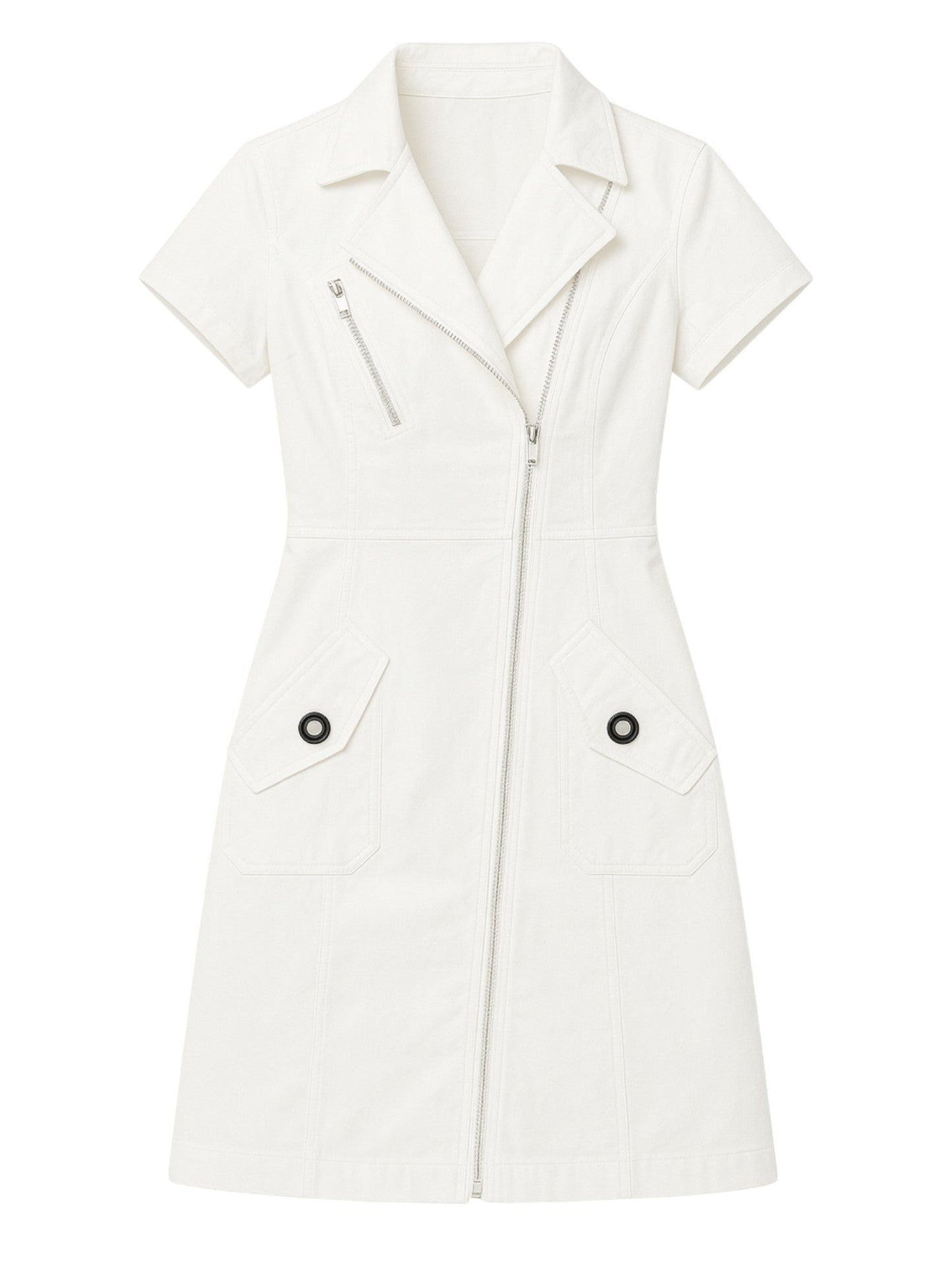 Women's Mini Shirt Dress – Short Sleeve detail view