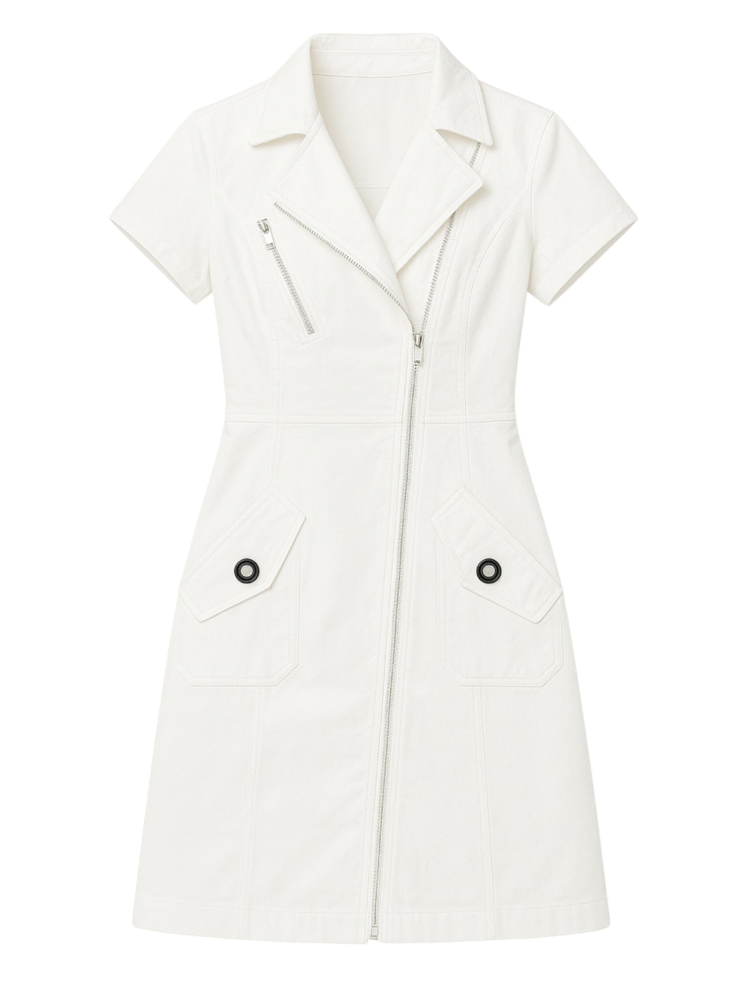 Women's Mini Shirt Dress – Short Sleeve detail view