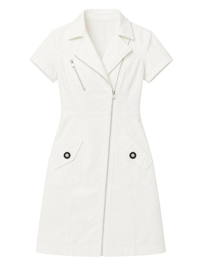 Women's Mini Shirt Dress – Short Sleeve detail view