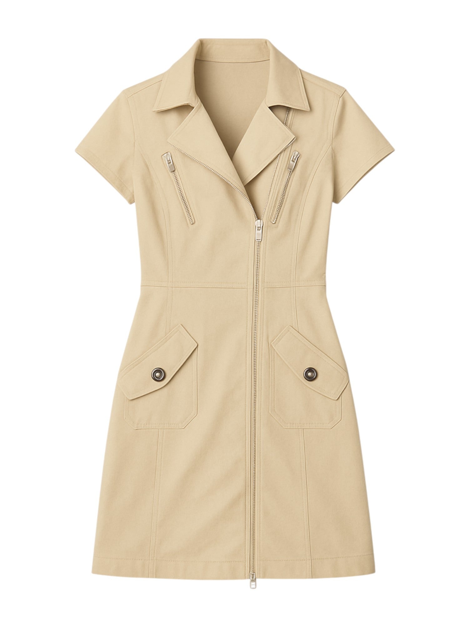 Women's Mini Shirt Dress – Short Sleeve detail view