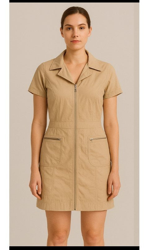 Women's Mini Shirt Dress – Short Sleeve detail view